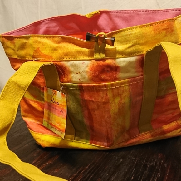 FLAVIA PEACHES & POMEGRANATES 2006 BATH & BEAUTY TOTE BAG NWT - Picture 4 of 10